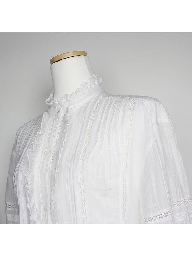 Isabel Marant Etoile white pintuck blouse 44 small 55 - ISABEL MARANT ETOILE - BALAAN 4