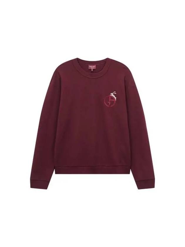 Men s Rabbit Logo Soft Sweatshirt Burgundy 271995 - GIORGIO ARMANI - BALAAN 1