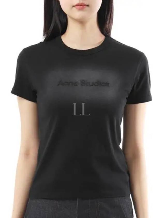 Embroidered Logo Short Sleeve T-Shirt Black - ACNE STUDIOS - BALAAN 2