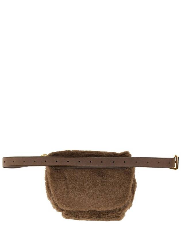 Banan 2 Logo Zipper Teddy Belt Bag Brown - MAX MARA - BALAAN 3