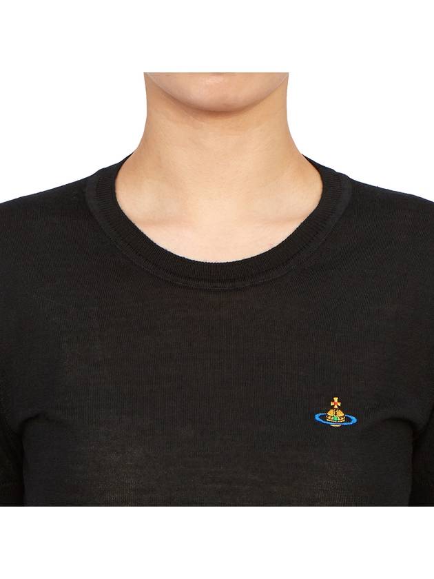 ORB Logo Short Sleeve Knit Top Black - VIVIENNE WESTWOOD - BALAAN 8