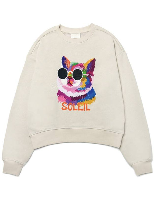 Brushed Options Fancy Light Cat Sweat Shirts GREIGE - LE SOLEIL MATINEE - BALAAN 1
