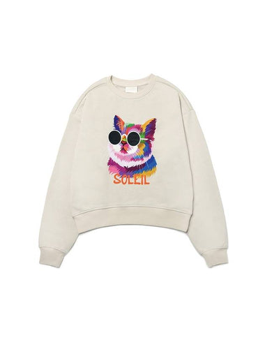 Brushed Options Fancy Light Cat Sweat Shirts GREIGE - LE SOLEIL MATINEE - BALAAN 1