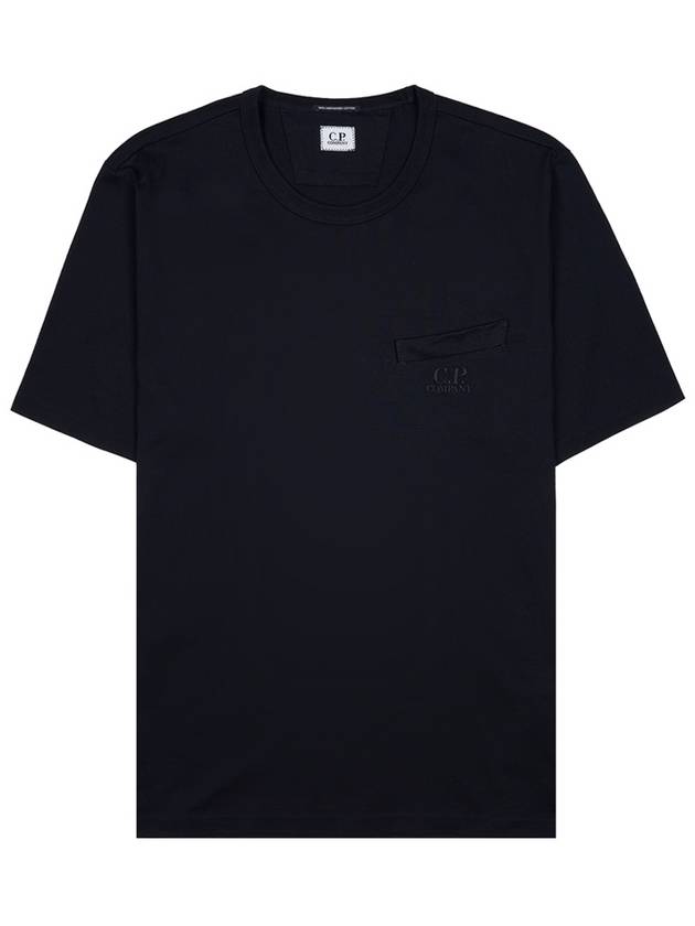 Embroidered Logo Cotton Short Sleeve T-shirt Black B0710996445 - CP COMPANY - BALAAN 9