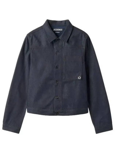 Jacquemus La Beste de Nimes Zao Denim Jacket Navy Brown - JACQUEMUS - BALAAN 1