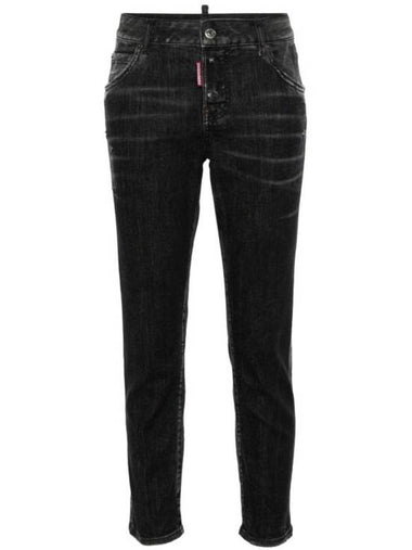 Cool Girl Low-Rise Cropped Jeans Black - DSQUARED2 - BALAAN 1