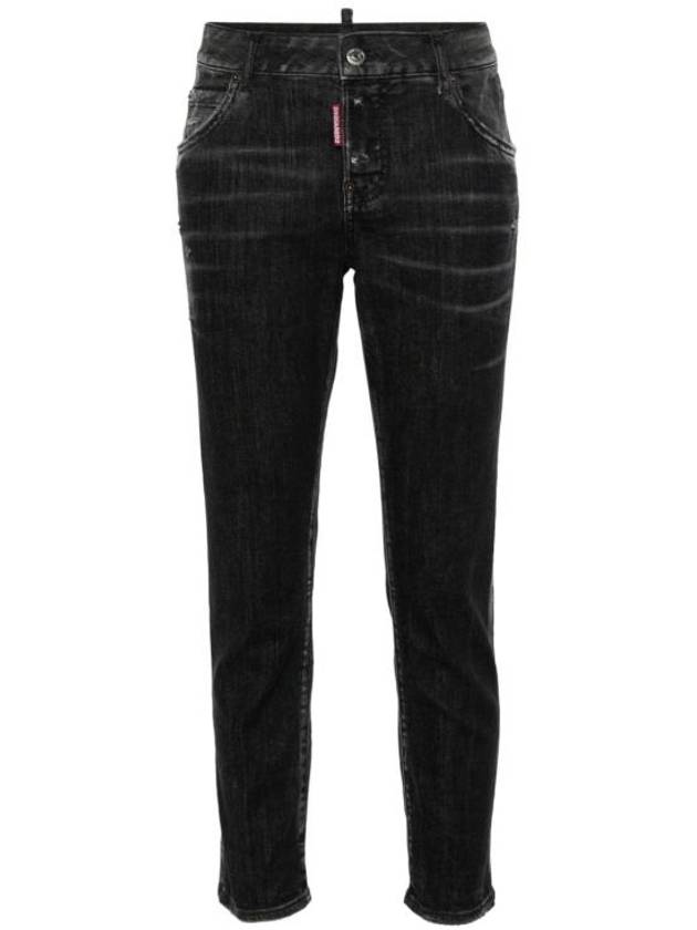 Cool Girl Low-Rise Cropped Jeans Black - DSQUARED2 - BALAAN 2