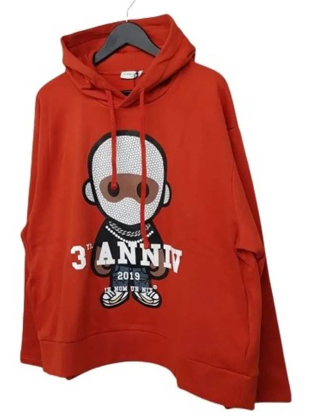 NCW19253 890 Hooded T shirt Red Orange - IH NOM UH NIT - BALAAN 3