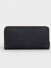 Large Zipper Grain Calfskin Long Wallet Black - CELINE - BALAAN 4