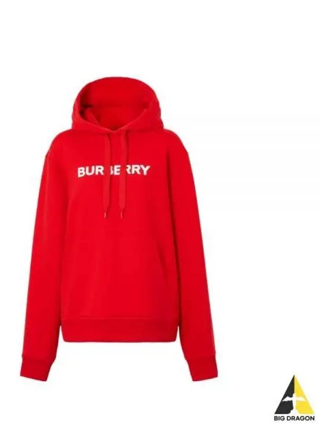 Women's Logo Print Cotton Hoodie Red - BURBERRY - BALAAN 2