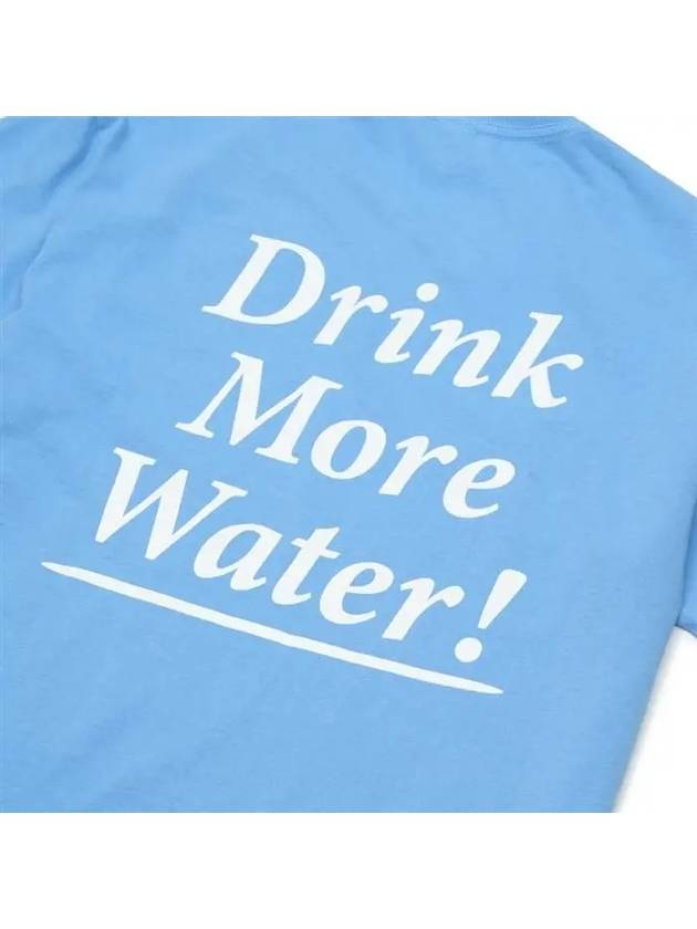 Drink Water More Short Sleeve T-Shirt Blue - SPORTY & RICH - BALAAN 5