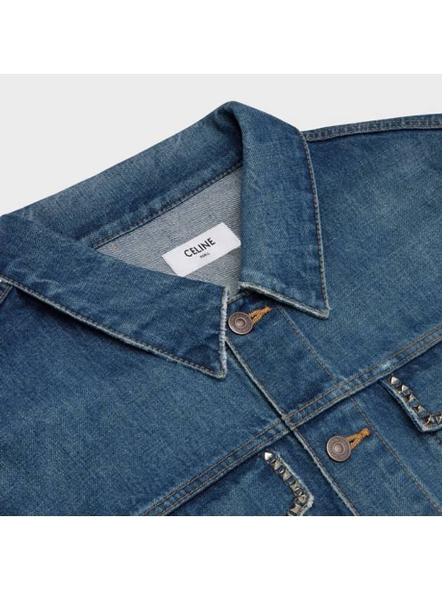 Trucker Denim Jacket Blue - CELINE - BALAAN 5