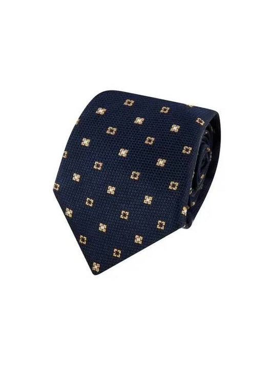 Shimaeul 8th Anniversary 10 e Point 9 8 Men s Flower Pattern Silk Tie Navy - BRUNELLO CUCINELLI - BALAAN 1