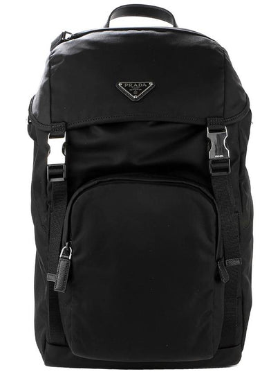 Re-Nylon Saffiano Leather Backpack Black - PRADA - BALAAN 2