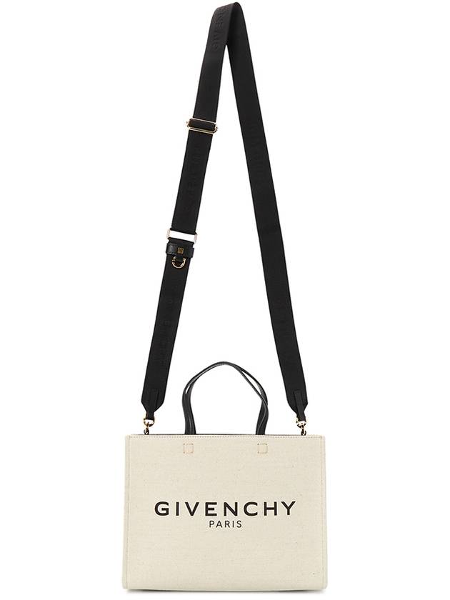 Small Canvas Tote Bag Beige Black - GIVENCHY - BALAAN 8