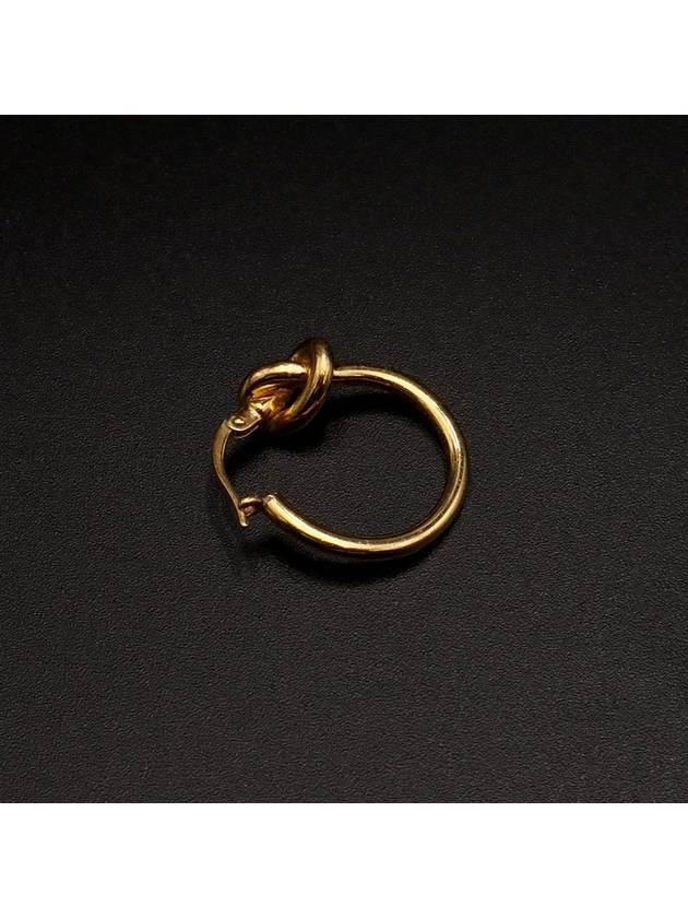 Gold Finish Brass Knot Small Hoop Earrings 46N556BRA 35OR - CELINE - BALAAN 4