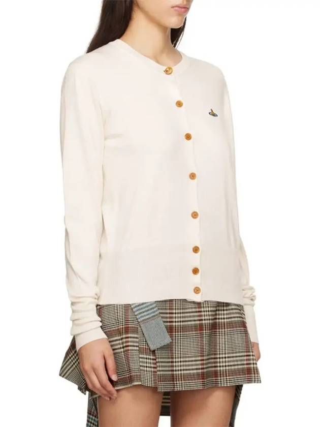 Logo Patch Cardigan Off White - VIVIENNE WESTWOOD - BALAAN 3