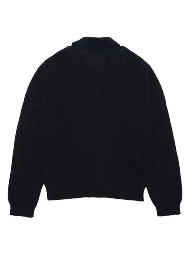 Men's Evening Polo Alpaca Cardigan Black - OUR LEGACY - BALAAN 3