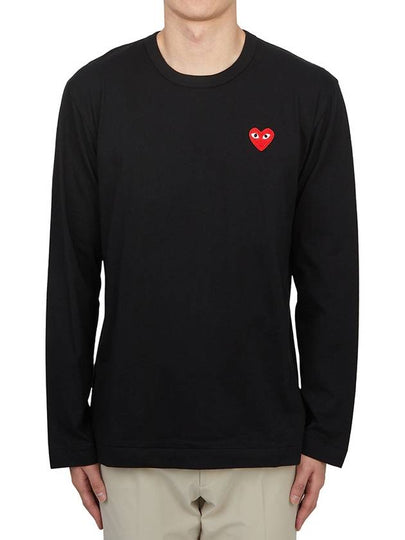 Red Heart Logo Long Sleeve T-Shirt Black - COMME DES GARCONS PLAY - BALAAN 2