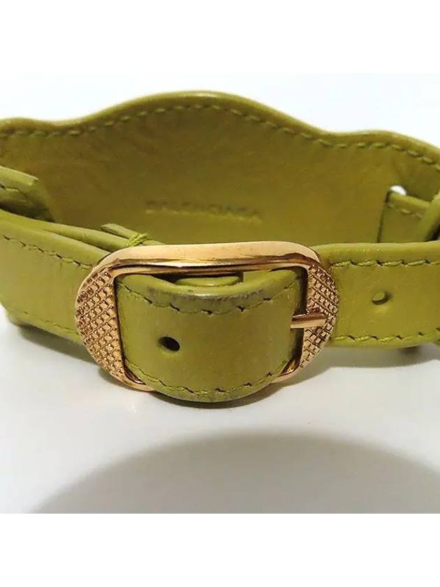 235480 Giant decorated yellow leather bracelet - BALENCIAGA - BALAAN 4