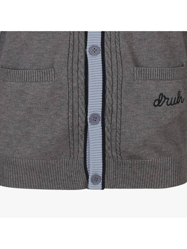 Drew Men s Jacquard Cardigan DM47KC32 GREY - DRUH GOLF - BALAAN 5