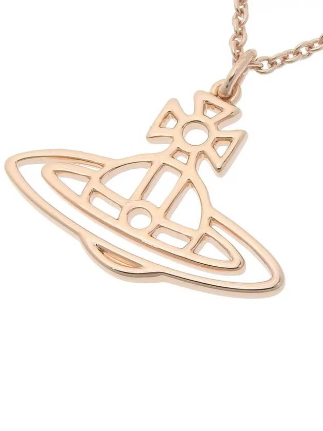 Women's Thin Line Short Flat ORB Pendant Necklace Pink Gold - VIVIENNE WESTWOOD - BALAAN 4