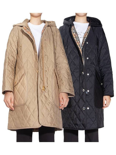 Diamond Quilted Thermoregulated Hoodie Padded Archive Beige - BURBERRY - BALAAN 2