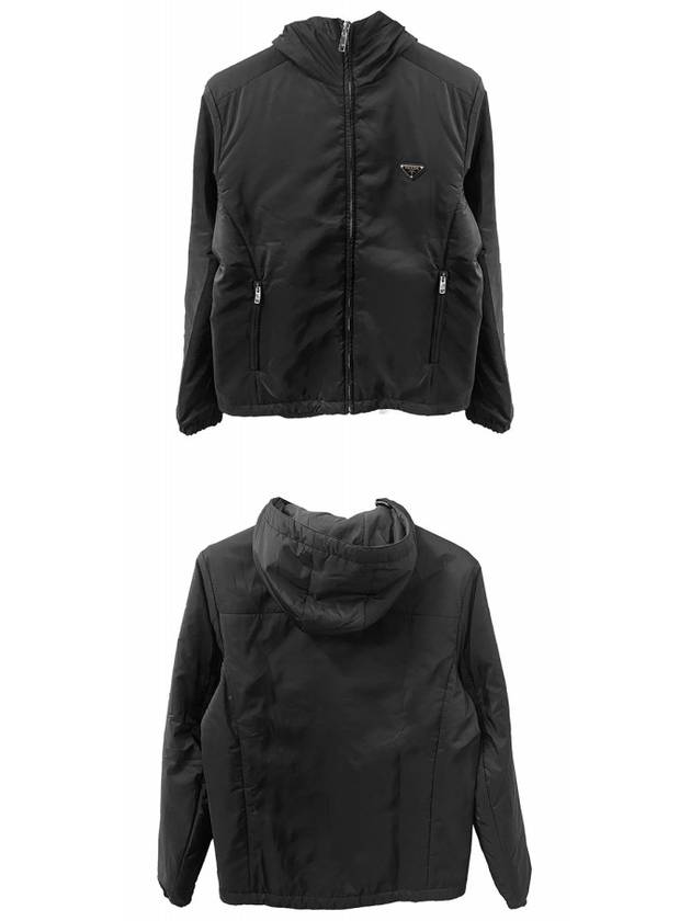 Triangular logo reversible lightweight hooded jacket black men s SGB224 106O F002L - PRADA - BALAAN 5