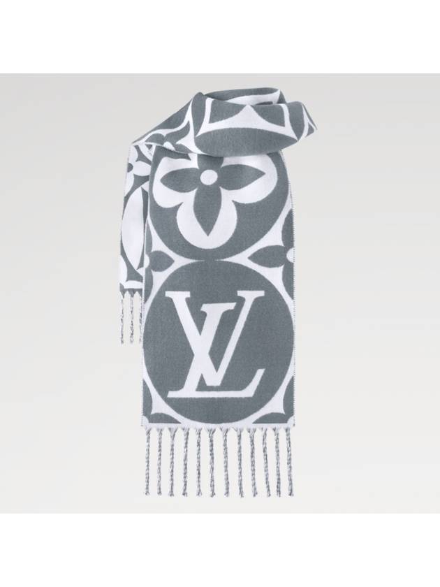 LV Medallion Scarf Light Grey - LOUIS VUITTON - BALAAN 5