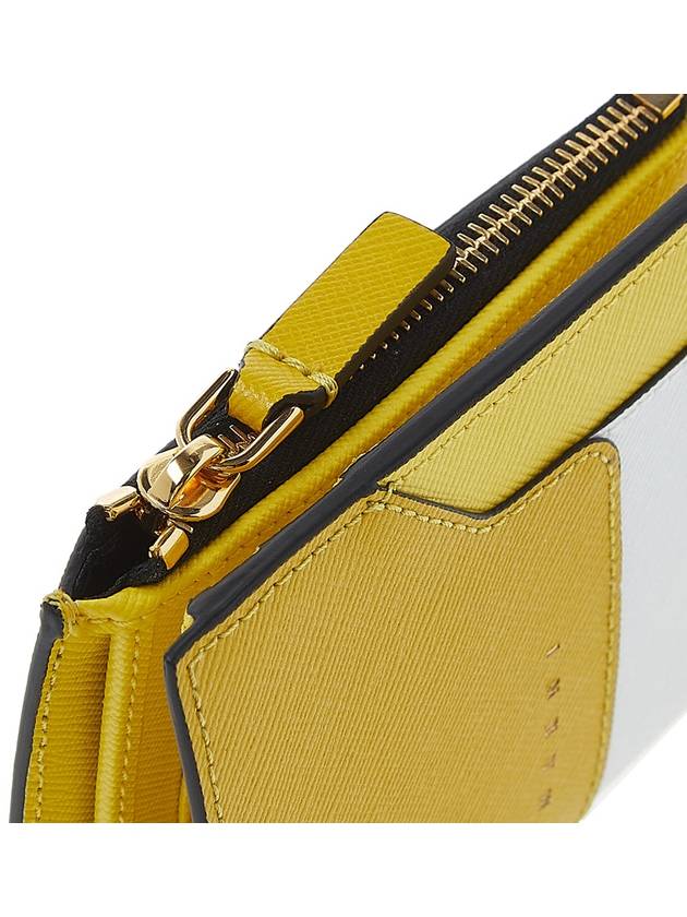 Women's Color Block Panel Saffiano Bicycle Wallet Yellow - MARNI - BALAAN.