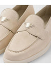 Triangle Logo Suede Loafers Beige - PRADA - BALAAN 3