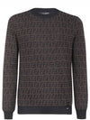 FF Logo Printed Wool Knit Top Black - FENDI - BALAAN 2