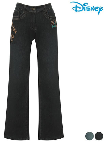 Women s character embroidery point bootcut brushed jeans denim pants DO4LPJ032 - DISNEY GOLF - BALAAN 2