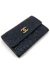 Lambskin camellia flap card wallet - CHANEL - BALAAN 6