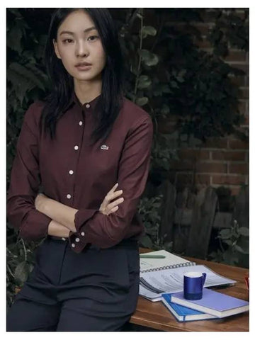 Women s Basic Oxford Stretch Shirt CF124E 54N BZD Domestic Product GQ2N24080583672 - LACOSTE - BALAAN 1