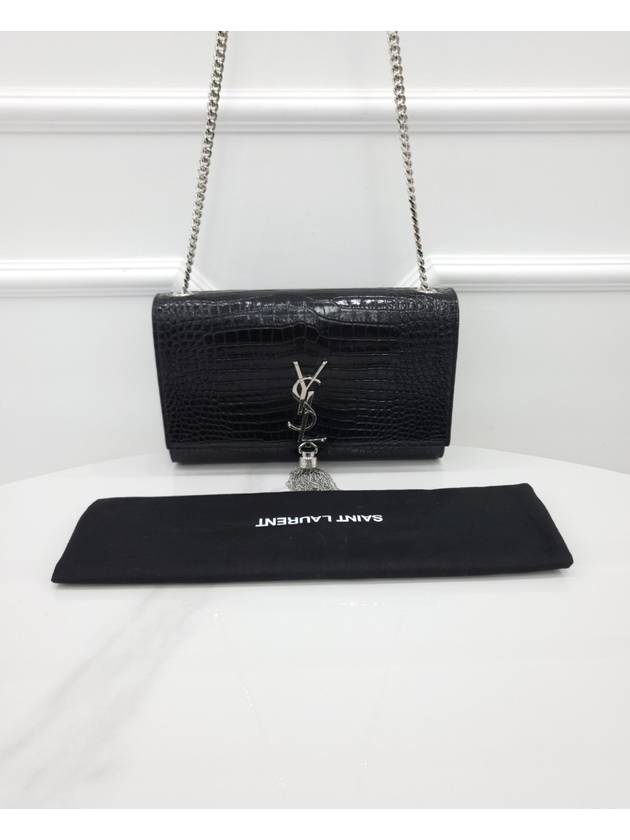 Crocodile Kate Medium Chain Tassel Bag - SAINT LAURENT - BALAAN 7