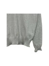 Men's Wappen Patch Crew Neck Cotton Knit Top Grey - STONE ISLAND - BALAAN 3