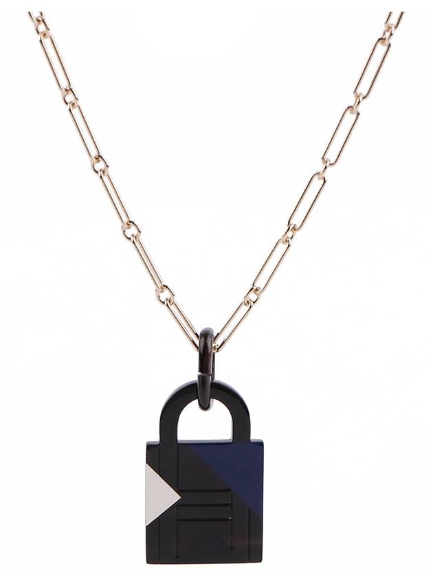 Amulette Laquee Padlock Pendant Large Necklace Gold - HERMES - BALAAN 1