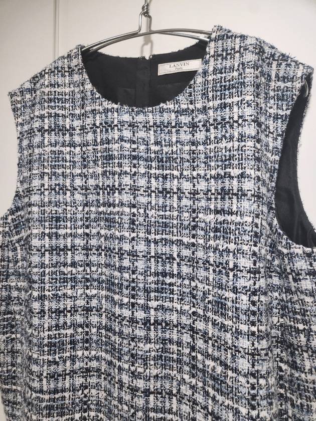 sleeveless tweed check blouse - LANVIN - BALAAN 3