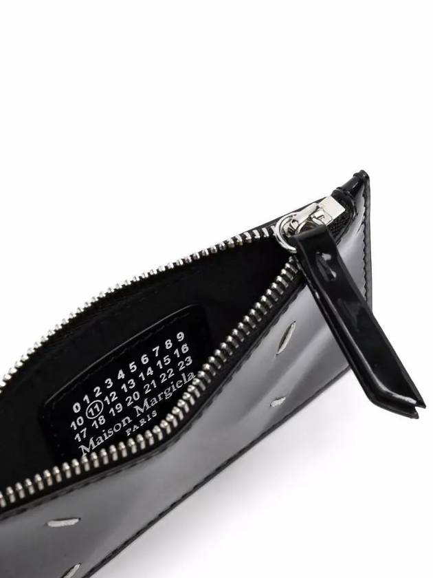 Stitch Varnish Zipper Card Wallet Black - MAISON MARGIELA - BALAAN 5