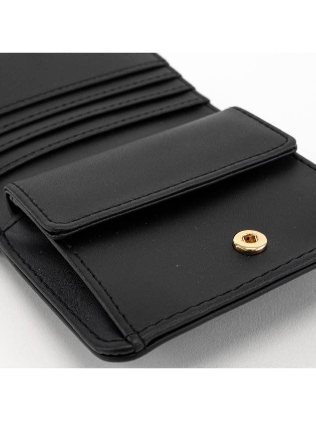 Logo Plaque Press Stud Half Wallet Black - MOSCHINO - BALAAN 8