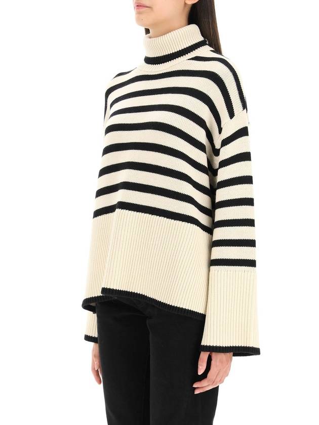 Signature Striped Turtleneck Light Sand - TOTEME - BALAAN 5