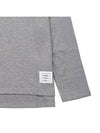 4-Bar Striped Cotton Long Sleeve T-Shirt Light Grey - THOM BROWNE - BALAAN 9