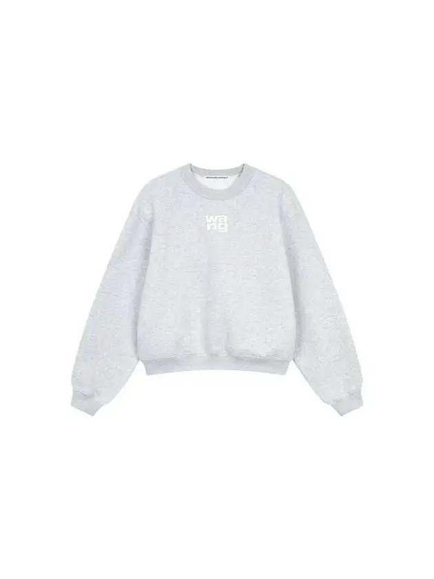 Puff logo crew neck sweatshirt light gray 271122 - ALEXANDER WANG - BALAAN 1