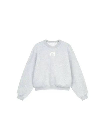 Puff logo crew neck sweatshirt light gray 270720 - ALEXANDER WANG - BALAAN 1