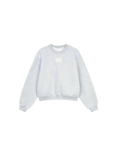 Puff logo crew neck sweatshirt light gray 271122 - ALEXANDER WANG - BALAAN 1