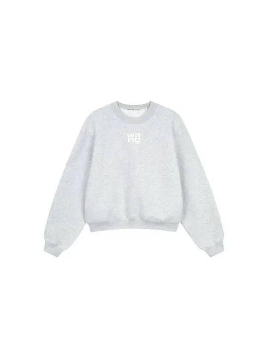 Puff logo crew neck sweatshirt light gray 270720 - ALEXANDER WANG - BALAAN 1