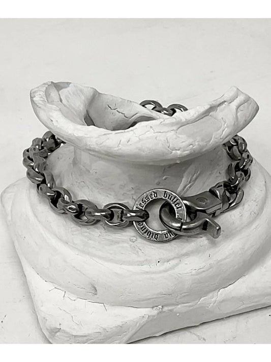 Rugged Ellipse Chain Bracelet Dark Silver - BLESSED BULLET - BALAAN 1