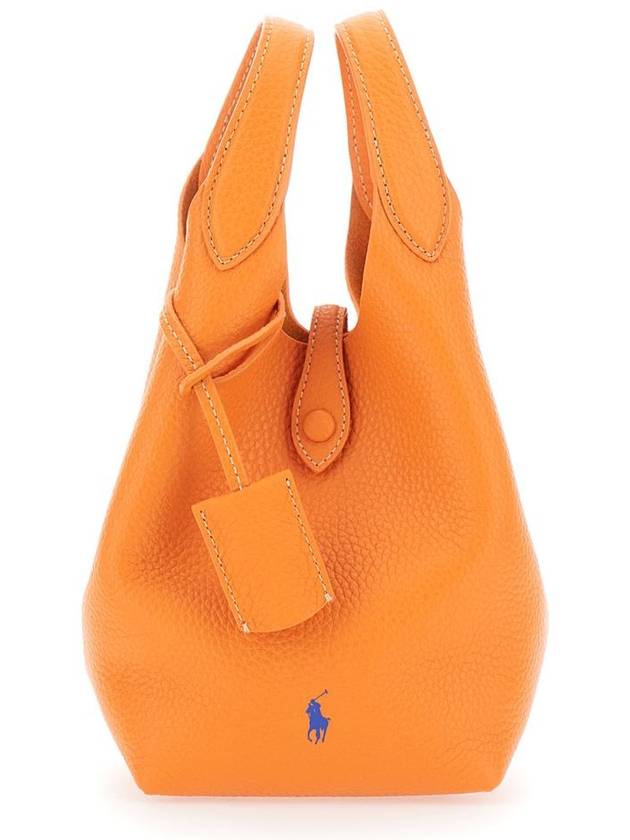 'Play' Orange Handbag With Removable Shoulder Strap And Pony Embroidery On The Front In Leather Woman - POLO RALPH LAUREN - BALAAN 4