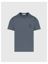 Slimfit Cotton Jersey Short Sleeve T-shirt Grey - STONE ISLAND - BALAAN 2